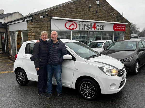 Simon and his partner from Doncaster collecting their daughters new car 