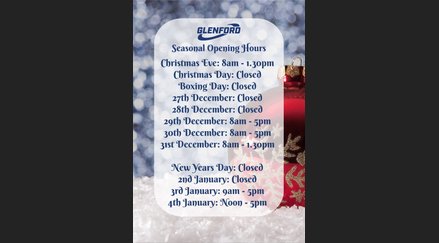 Christmas & New Year Opening Hours