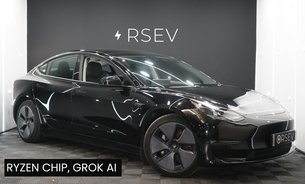 Tesla Model 3 LONG RANGE AWD 1 Owner Solid Black Ryzen GROK Adaptive LEDs Pano Roof VATQ 1