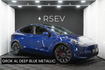 Tesla Model Y PERFORMANCE One Owner Grok AI Deep Blue Metallic 21" Uberturbines VAT Q