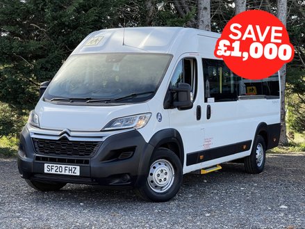 Citroen Relay 40 L4H2 17 SEAT LIGHTWEIGHT NON-D1 MINIBUS with RAMP, SENSORS. Euro 6