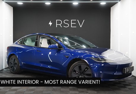 Tesla Model 3 LONG RANGE RWD TOW BAR WHITE INTERIOR GROK AI VENTILATED SEATS 1 OWNER VATQ