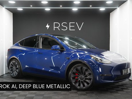 Tesla Model Y PERFORMANCE One Owner Grok AI Deep Blue Metallic 21" Uberturbines VAT Q
