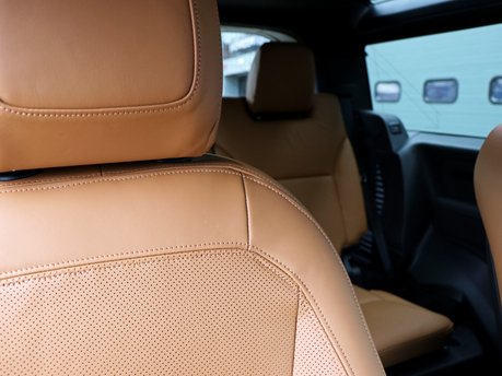 Genuine Land Rover leather rear seats and front seat upgrade for the Defender 90 Commercial 14