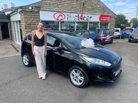 Poppy from Preston collecting her new Ford Fiesta.