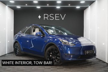Tesla Model Y LONG RANGE AWD Tow Bar White Interior 20" Wheels One Owner Recent Bushes 