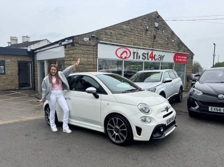 Emily from Kippax collecting her new Abarth
