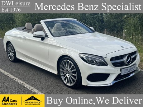 Mercedes-Benz C Class C200 AMG Line Convertible Auto Petrol BEIGE LEATHER/BLUE CONVERTIBLE ROOF