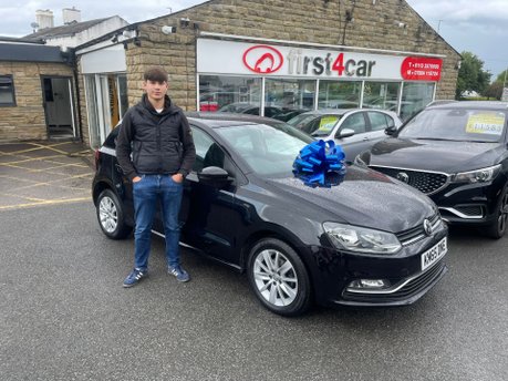 James from Shipley collecting his first car a Volkswagen Polo