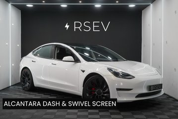 Tesla Model 3 PERFORMANCE Alcantara Dash and Door Trims Swivel Screen Mount 