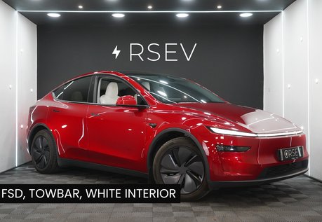 Tesla Model Y LONG RANGE AWD Full Self Driving AutoPark Summon White Interior Tow Bar 