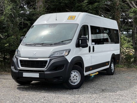 Peugeot Boxer 2.2 Boxer 440 L4H2 17-seat lightweight Non-D1 minibus with full width ramp.