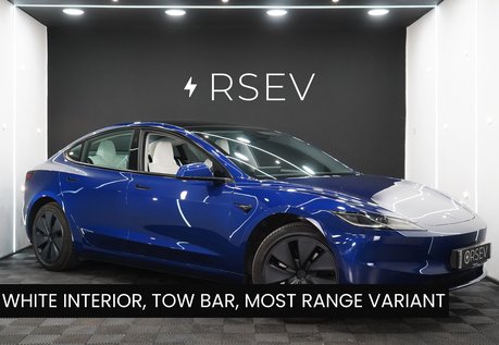 Tesla Model 3 LONG RANGE RWD TOW BAR WHITE INTERIOR GROK AI VENTILATED SEATS 1 OWNER VATQ