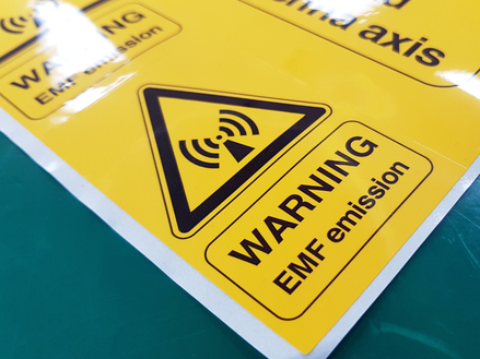 Hazard Warning Stickers at Iver Van Sales Ltd