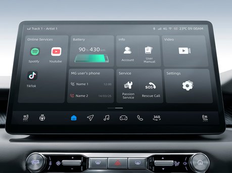 Image of the entertainment touchscreen.
