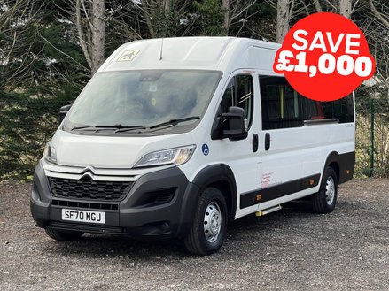 Citroen Relay 40 L4H2 17seat Flexilite minibus with mesh ramp, sensors. Euro 6. Non-D1. 