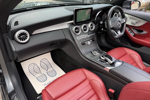Mercedes-Benz C Class C 220 D AMG LINE PREMIUM PLUS - SELENITE GREY WITH CRANBERRY LEATHER 35