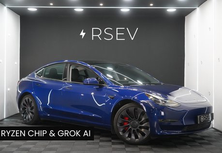 Tesla Model 3 Performance Now with GROK AI Ryzen Chip  20" Uberturbine Wheels One Owner 