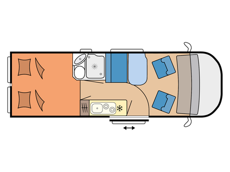 Hobby Vantana Fiat|2 Berth|4 Belt|Rear Tranverse Bed|Awning|Solar Panel|TV Ariel