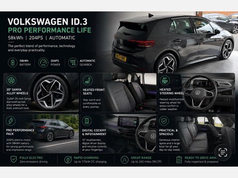 Volkswagen ID.3 Pro Performance 58kWh Life Auto 5dr 3