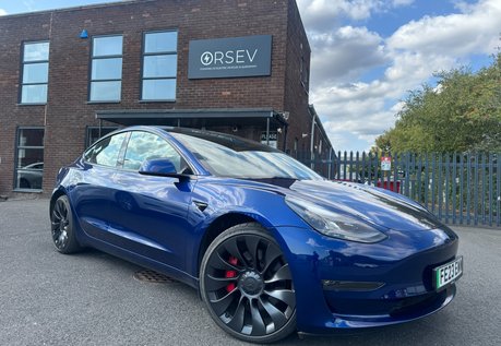 Tesla Model 3 PERFORMANCE AWD Deep Blue Metallic Hardware 4 Ryzen GROK AI Adaptive LEDs