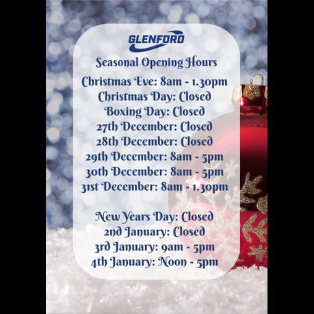 Christmas & New Year Opening Hours