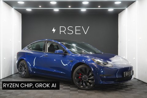 Tesla Model 3 PERFORMANCE AWD Deep Blue Metallic Ryzen GROK AI Adaptive LEDs 