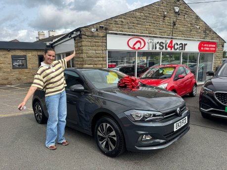 Grace from Newcastle collecting her Volkswagen Polo.